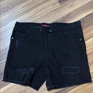 Guess Black Lace-Up Shorts